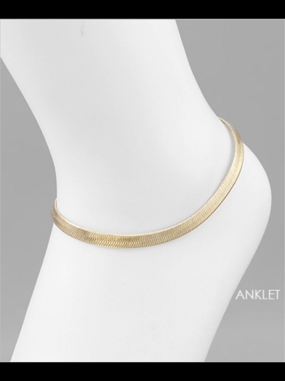 Gold Herringbone Anklet